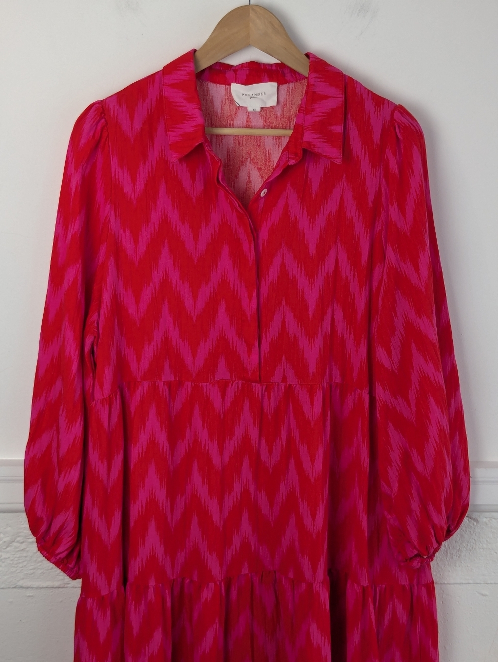 Pomander Place • Hot Pink Ikat Mabel Maxi Dress - Picture 3 of 10